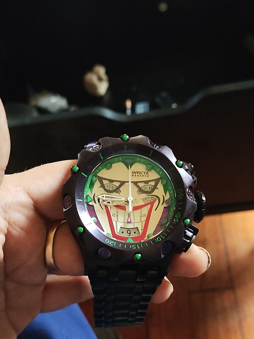 Invicta Black Watch with Green Accents and Joker Dial